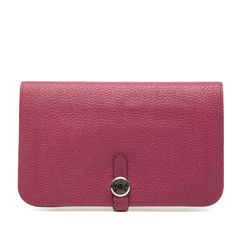 Hermès Togo Dogon Long Wallet Pink Leather Good condition - Front View