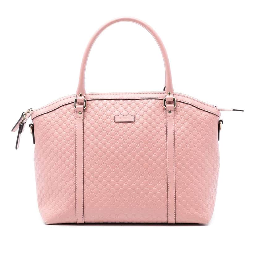 Gucci Large Microguccissima Dome Satchel Pink Leather Very good condition - Front View