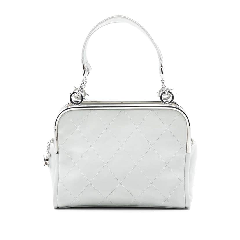 Chanel Lambskin Ultimate Soft Frame Handbag White Leather Very good condition - Front View