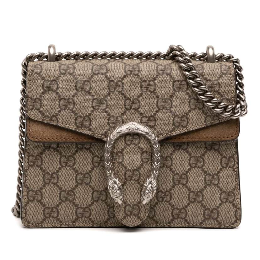 Gucci Small GG Supreme Dionysus Crossbody Brown Canvas Very good condition - Front View