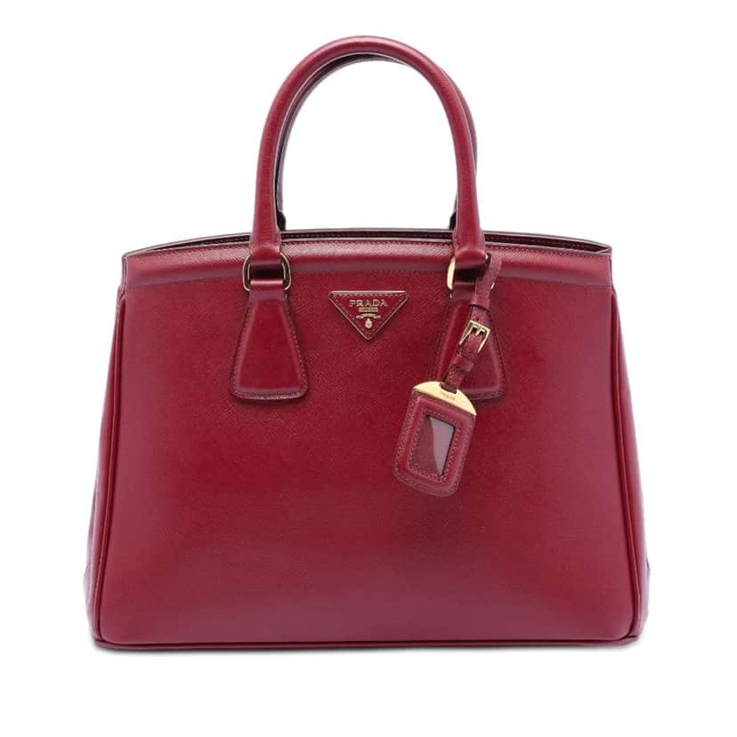 Prada Saffiano Lux Parabole Tote Red Leather Good condition - Front View