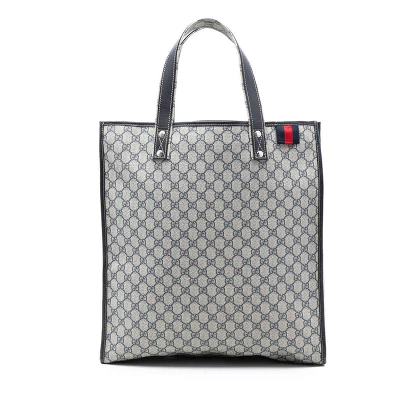 Gucci GG Supreme Web Tote Brown Canvas Very good condition - Front View