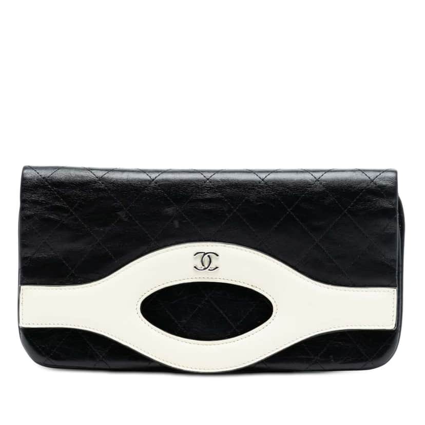 Chanel Small Bicolor Aged Calfskin 31 Clutch Black Leather Very good condition - Front View