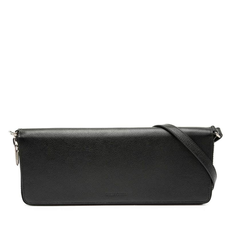 Balenciaga Leather Leash Clutch Black Leather Very good condition - Front View