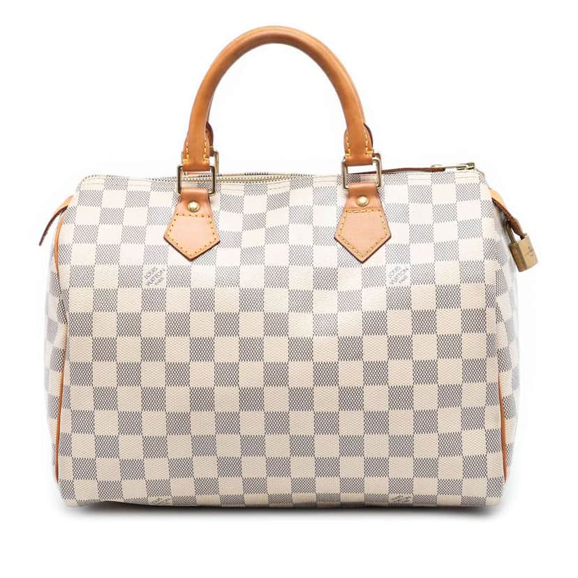 Louis Vuitton Damier Azur Speedy 30 White Very good condition - Front View