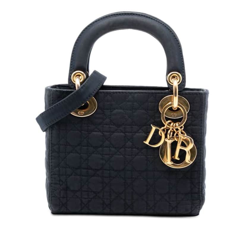 Dior Mini Nylon Cannage Lady Dior Black Very good condition - Front View