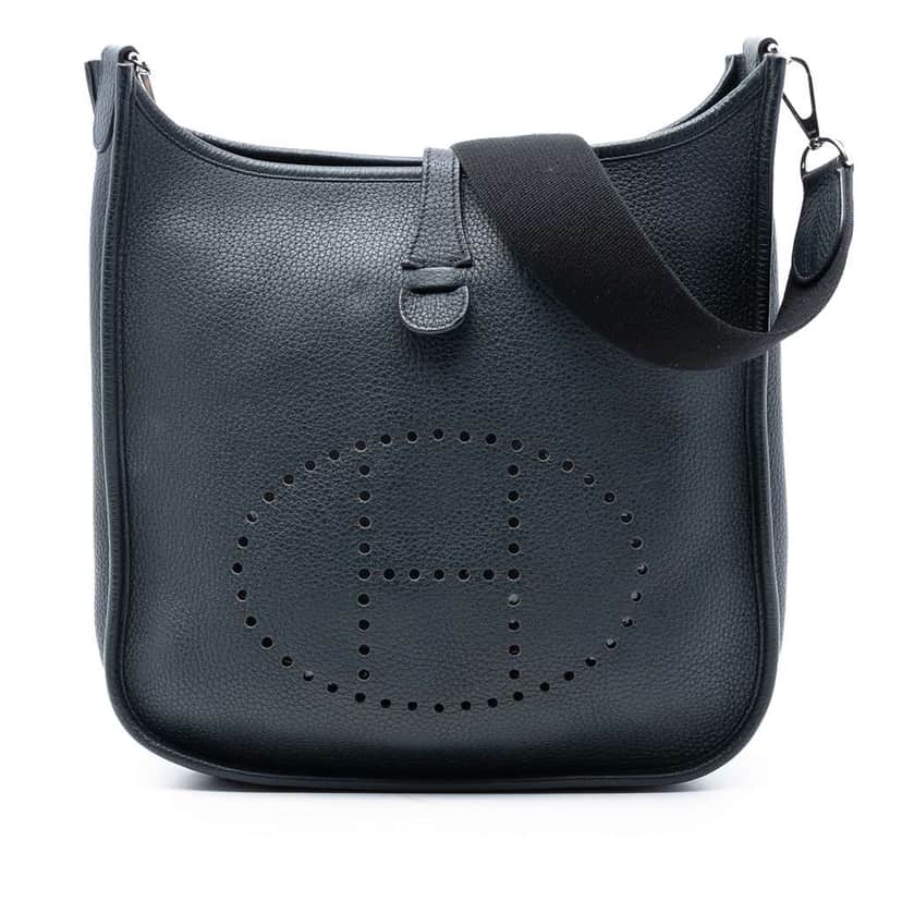 Hermès Clemence Evelyne III 29 Blue Leather Very good condition - Front View