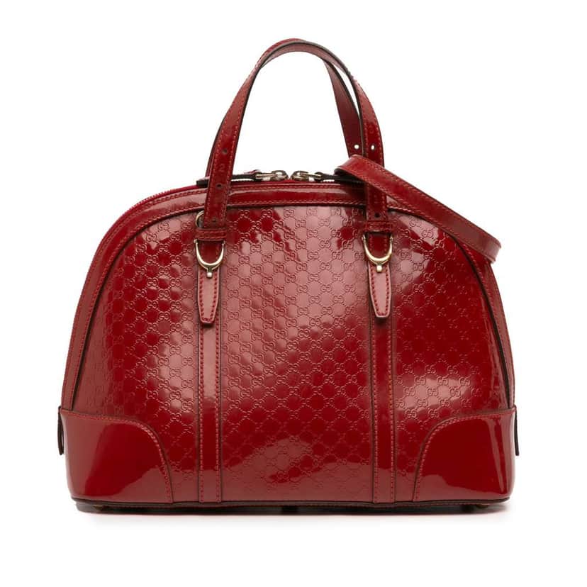 Gucci Medium Microguccissima Patent Nice Dome Satchel Red Leather Very good condition - Front View