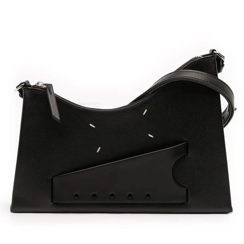 Maison Margiela Small Grained Leather Snatched Crossbody Black Leather Good condition - Front View