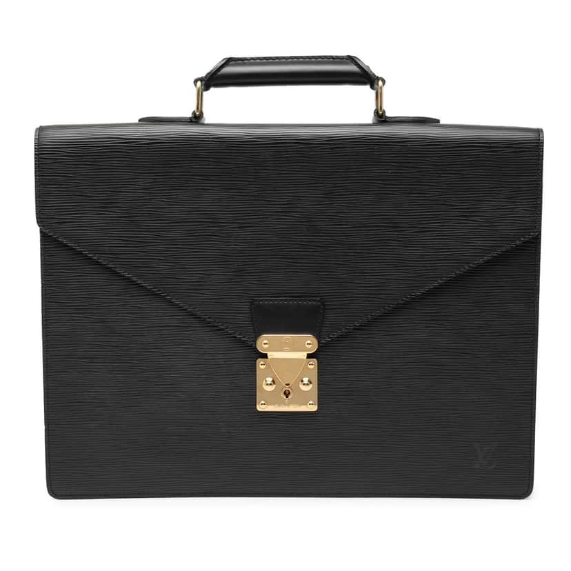 Louis Vuitton Epi Serviette Conseiller Black Leather Good condition - Front View