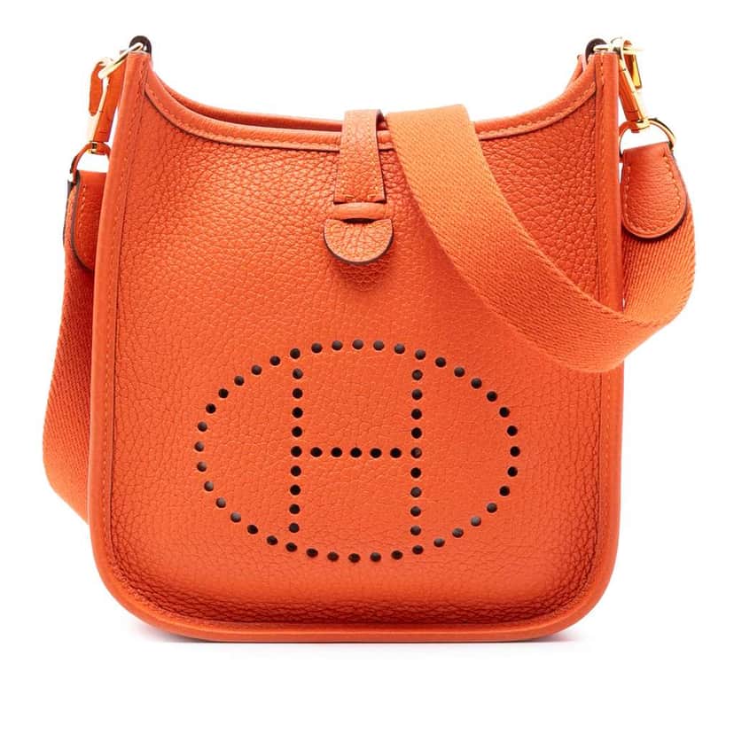 Hermès Clemence Evelyne TPM 16 Orange Leather Good condition - Front View
