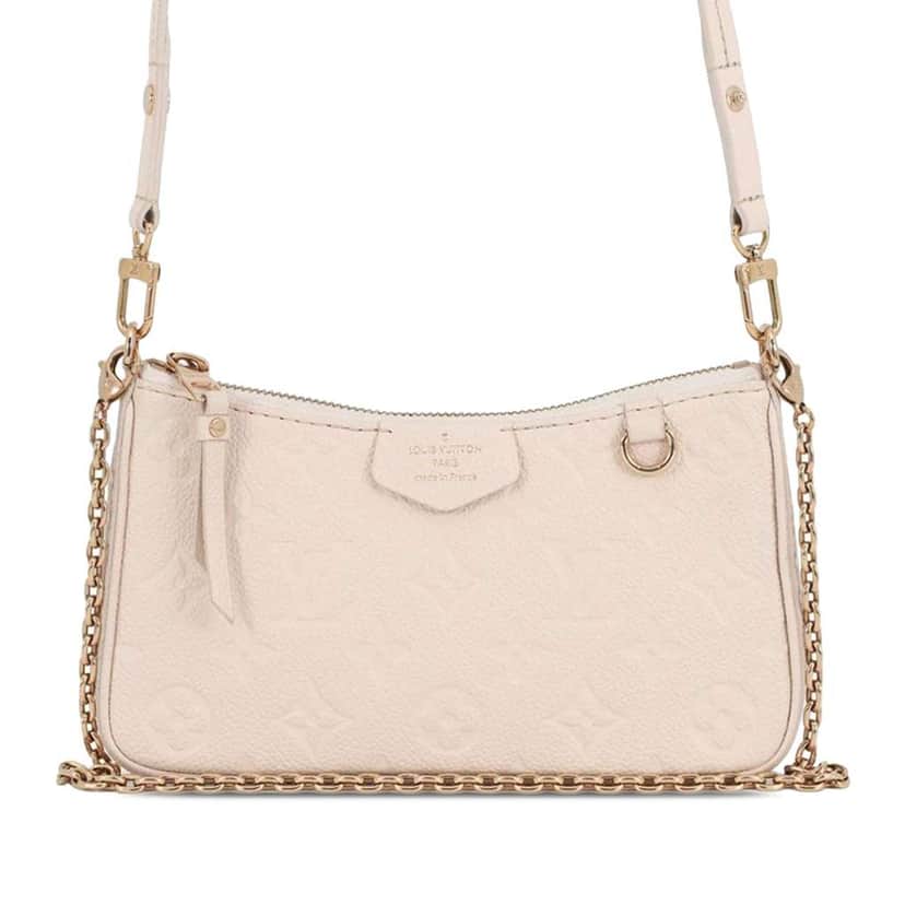 Louis Vuitton Monogram Empreinte Easy Pouch On Strap White Leather Very good condition - Front View