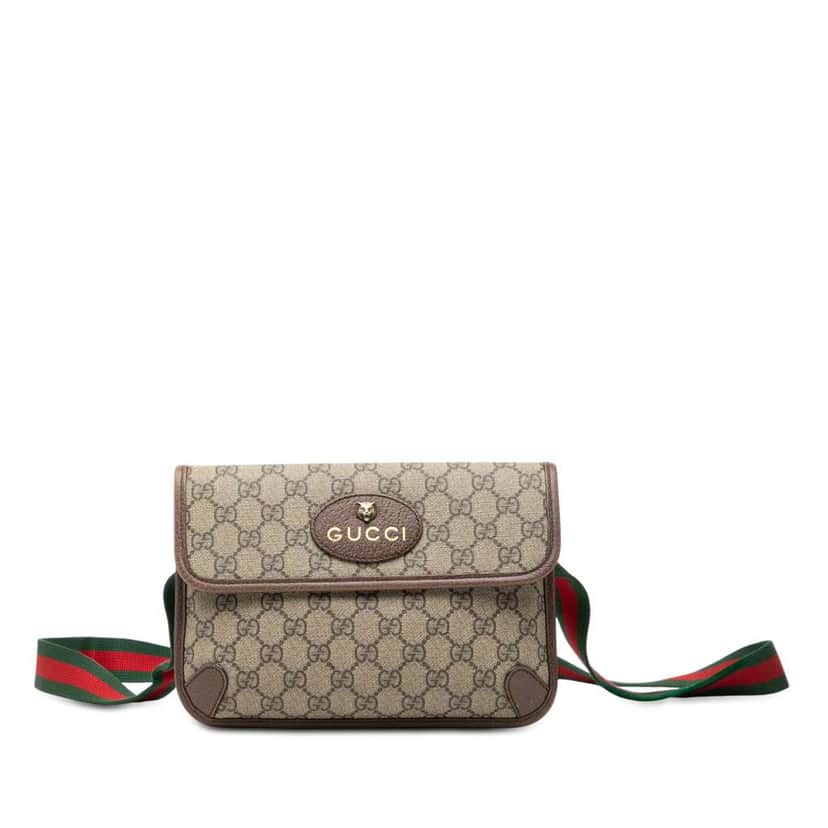 Gucci GG Supreme Web Neo Vintage Belt Bag Brown Canvas Good condition - Front View