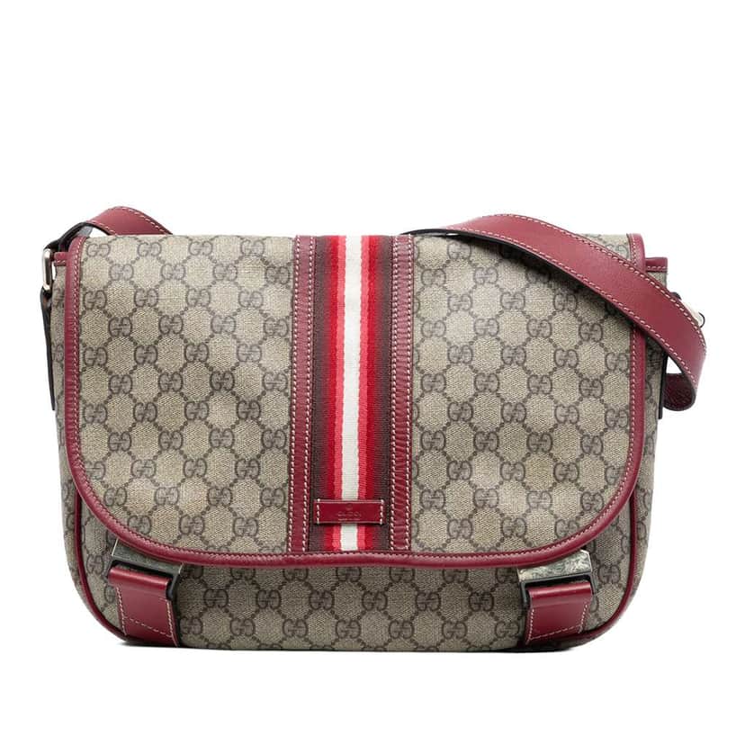 Gucci GG Supreme Web Crossbody Brown Canvas Very good condition - Front View