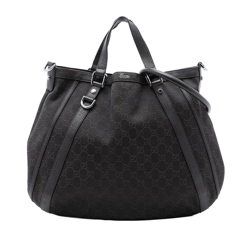 Gucci GG Denim Abbey D Ring Satchel Brown Denim Very good condition - Front View