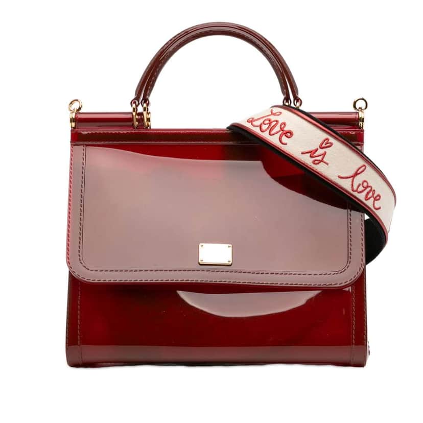 Dolce & Gabbana Medium PVC Miss Sicily Satchel Red Good condition - Front View