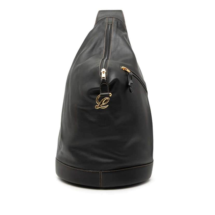 Loewe Leather Anton Sling Bag Black Leather Very good condition - Front View