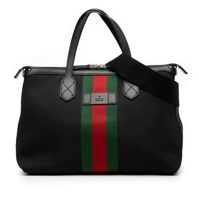 Gucci Canvas Techno Web Satchel Black Canvas Very good condition - Front View