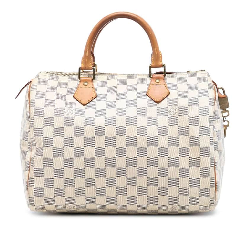 Louis Vuitton Damier Azur Speedy 30 White Very good condition - Front View