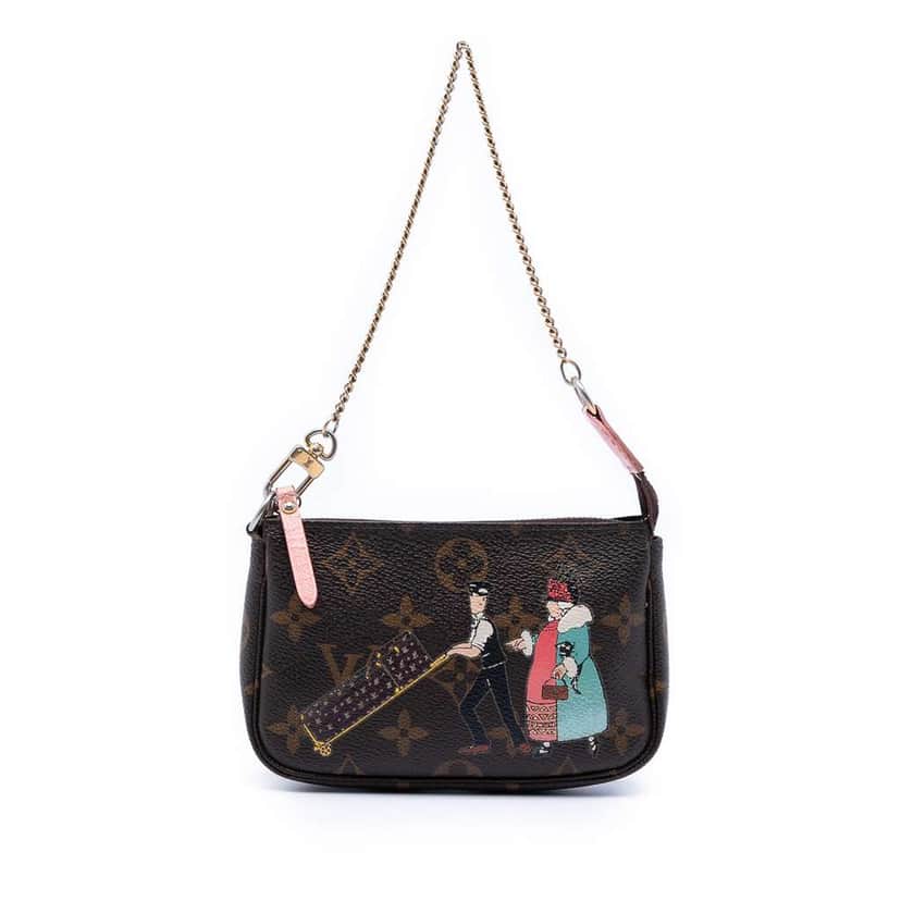 Louis Vuitton Monogram Illustre Mini Pochette Accessories Brown Very good condition - Front View