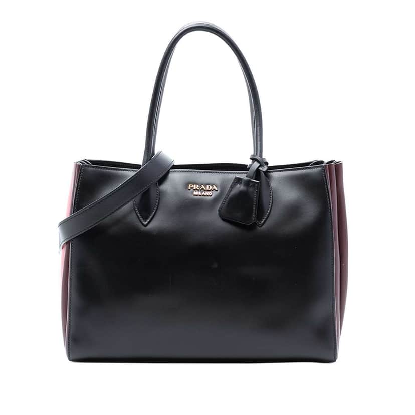 Prada City Calf Bibliotheque Satchel Black Leather Very good condition - Front View