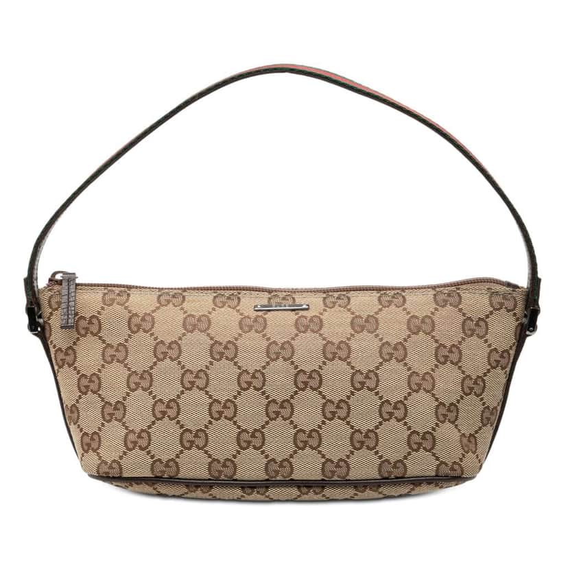 Gucci GG Canvas Web Boat Brown Canvas Good condition - Front View
