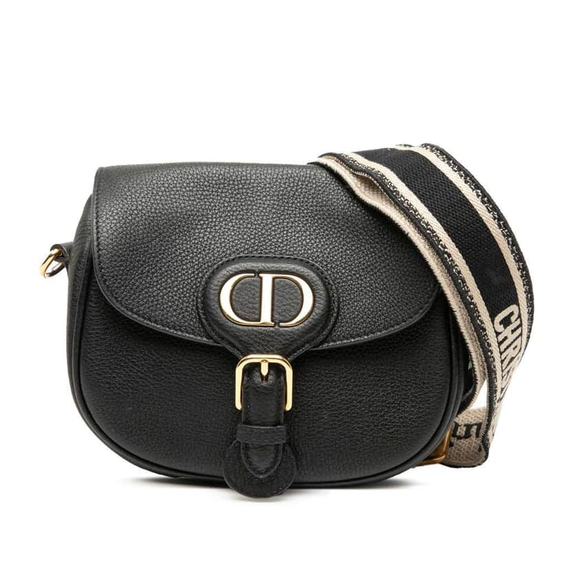 Dior Small Grained Calfskin Bobby Crossbody Black Leather Very good condition - Front View