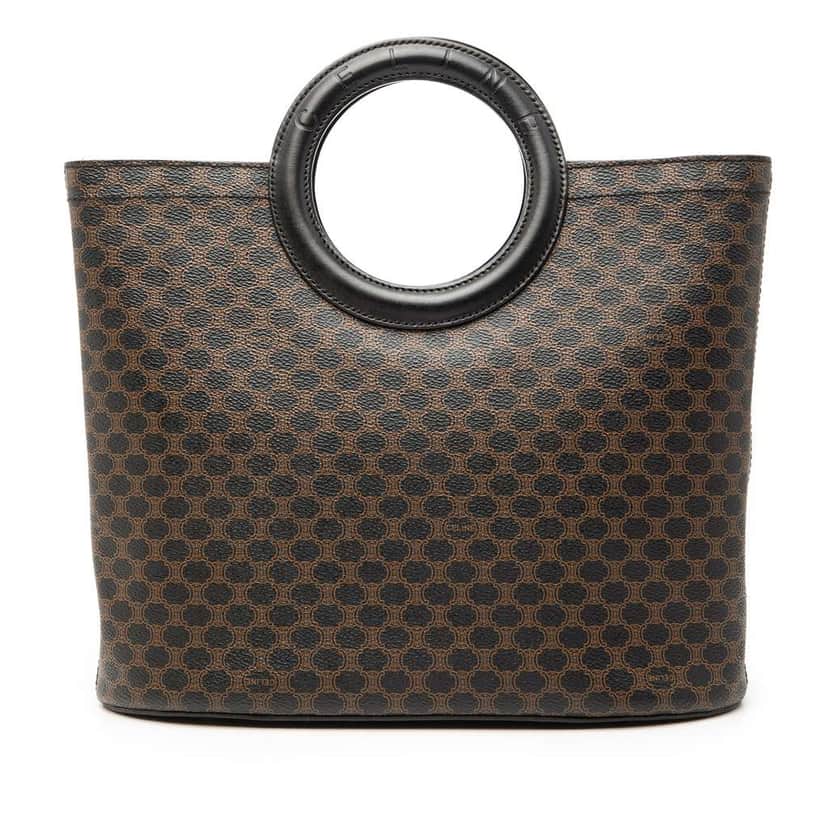 Celine Macadam Coated Canvas Tote Black Canvas Good condition - Front View