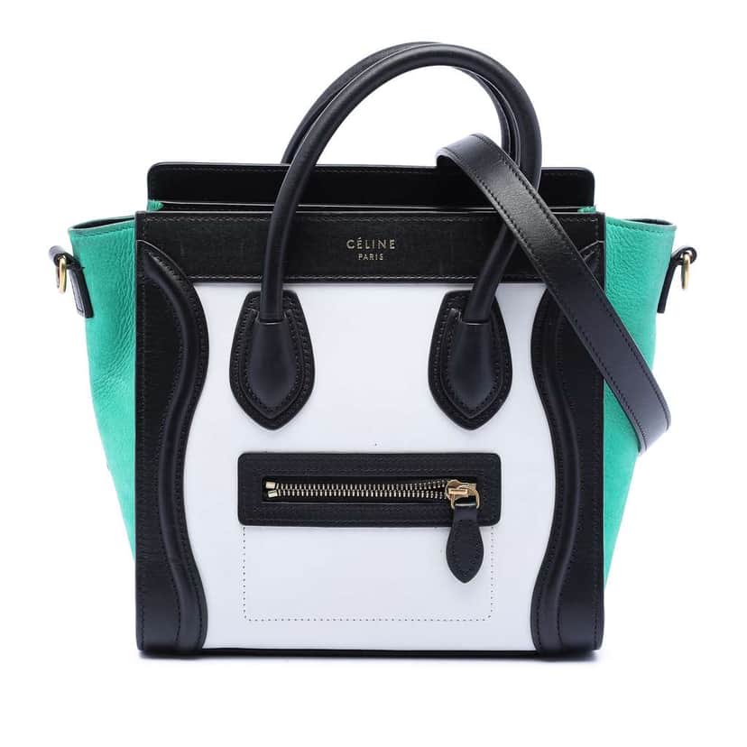 Celine Nano Tricolor Leather Luggage Tote White Leather Very good condition - Front View