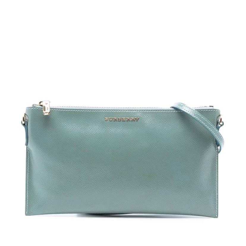 Burberry Grained Leather Peyton Crossbody Green Leather Very good condition - Front View