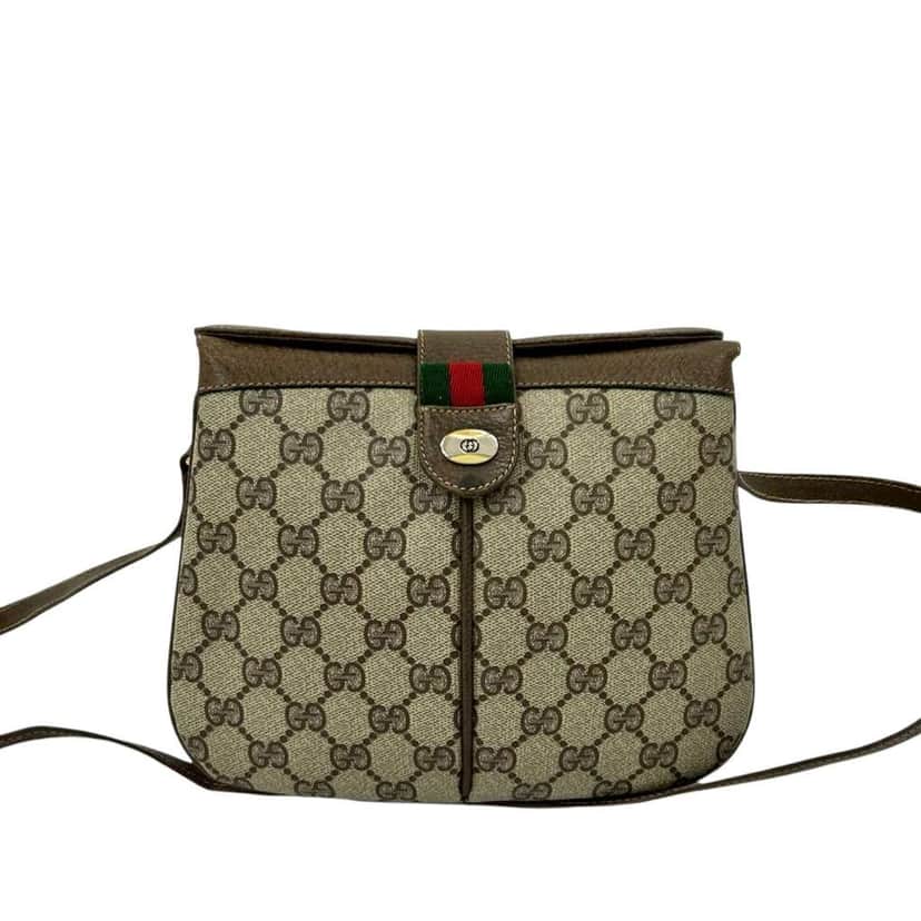 Gucci GG Supreme Web Crossbody Brown Canvas Very good condition - Front View