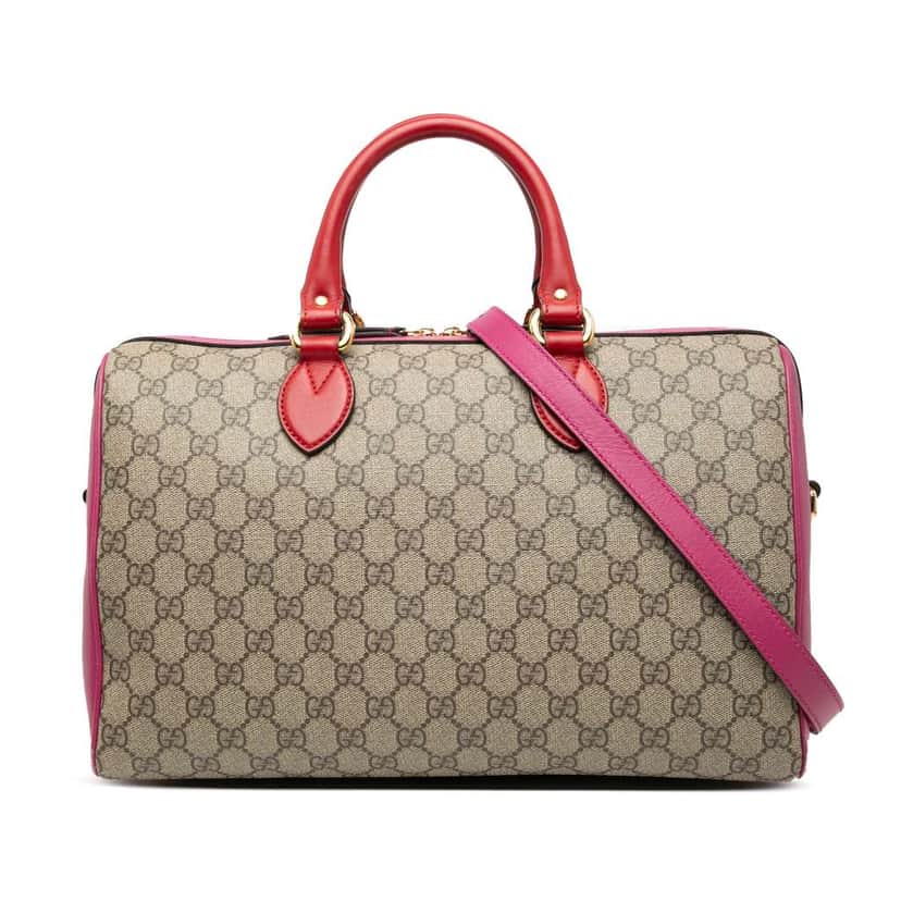 Gucci Medium GG Supreme Satchel Brown Canvas Very good condition - Front View