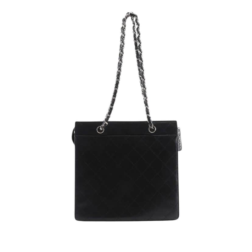 Chanel Quilted Caviar Chain Tote Black Leather Very good condition - Front View
