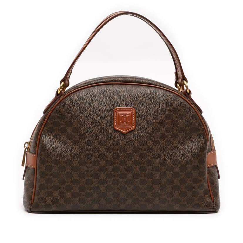 Celine Macadam Coated Canvas Dome Handbag Brown Canvas Good condition - Front View