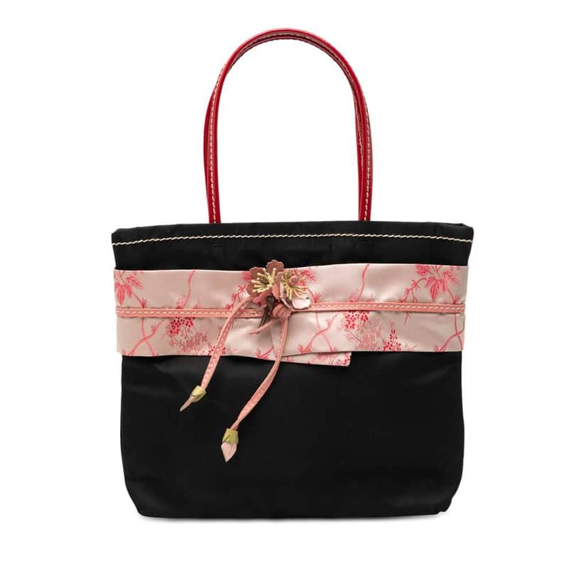Prada Tessuto Kimono Obi Handbag Black Very good condition - Front View