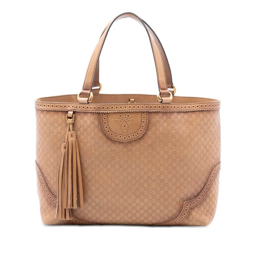 Gucci Microguccissima Brogue Duilio Tote Brown Leather Very good condition - Front View