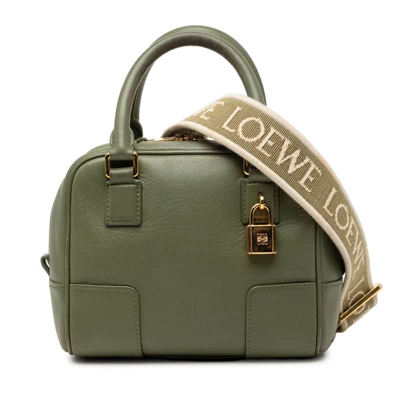 Loewe Calfskin Amazona 16 Square Bag Green Leather Very good condition - Front View