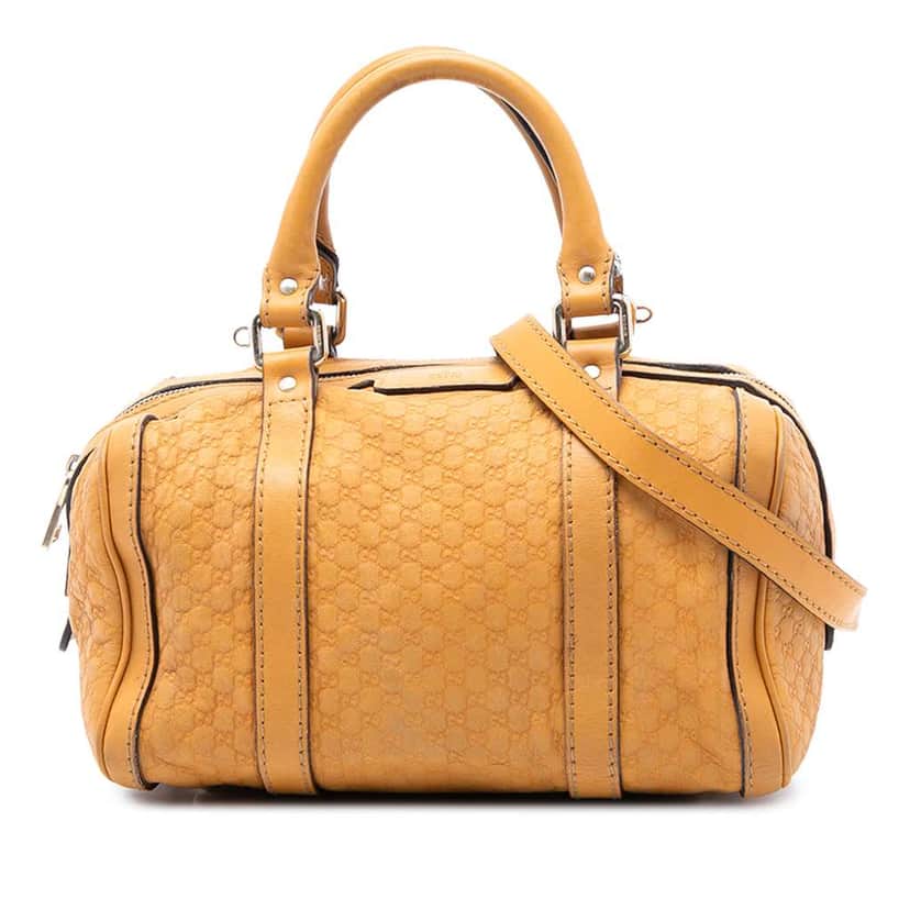 Gucci Small Microguccissima Joy Boston Bag Yellow Leather Very good condition - Front View