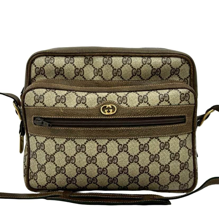 Gucci GG Supreme Crossbody Brown Canvas Very good condition - Front View