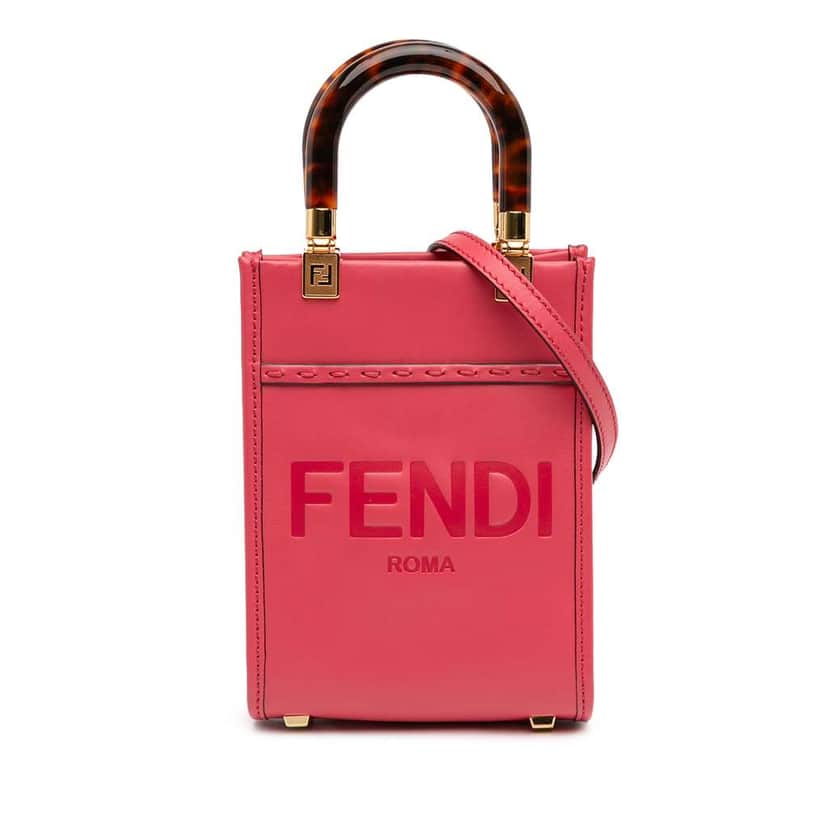 Fendi Mini Leather Sunshine Shopper Tote Pink Leather Very good condition - Front View