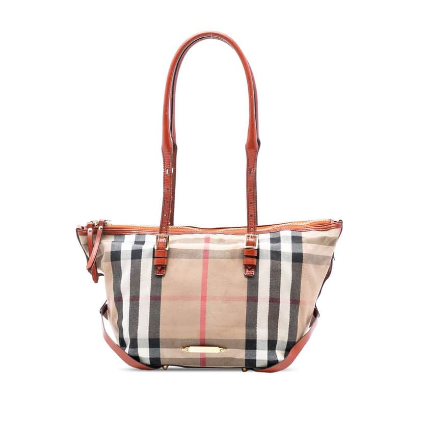 Burberry Small House Check Canvas Bridle Salisbury Tote Brown Canvas Good condition - Front View