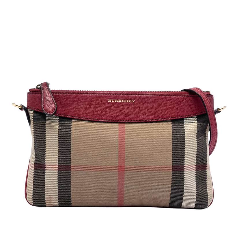 Burberry House Check Canvas Derby Peyton Crossbody Brown Canvas Very good condition - Front View