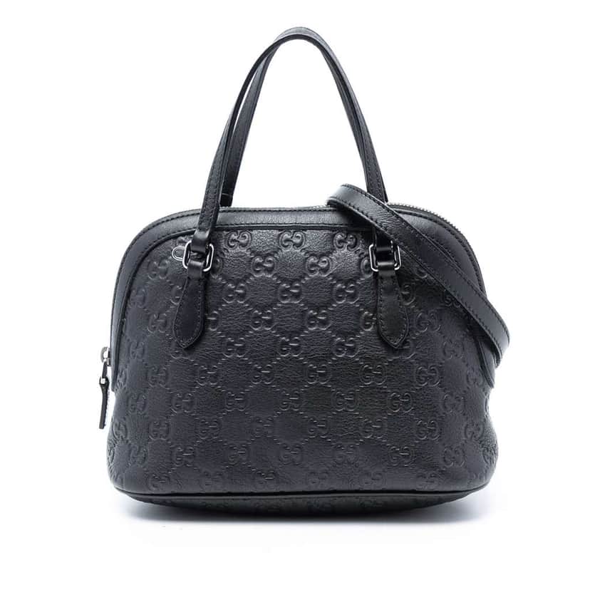 Gucci Mini Guccissima Dome Satchel Black Leather Very good condition - Front View
