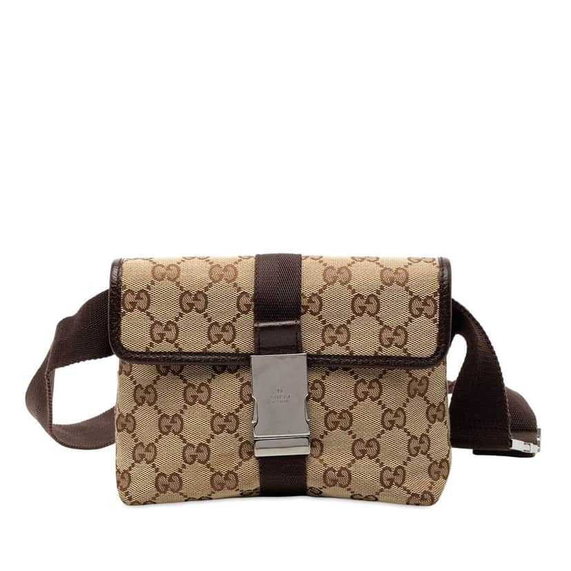 Gucci GG Canvas Belt Bag Brown Canvas Very good condition - Front View