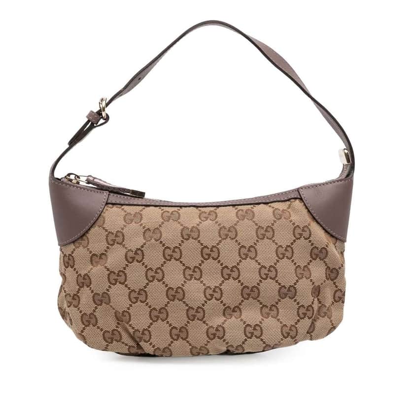 Gucci GG Canvas Web Handbag Brown Canvas Good condition - Front View