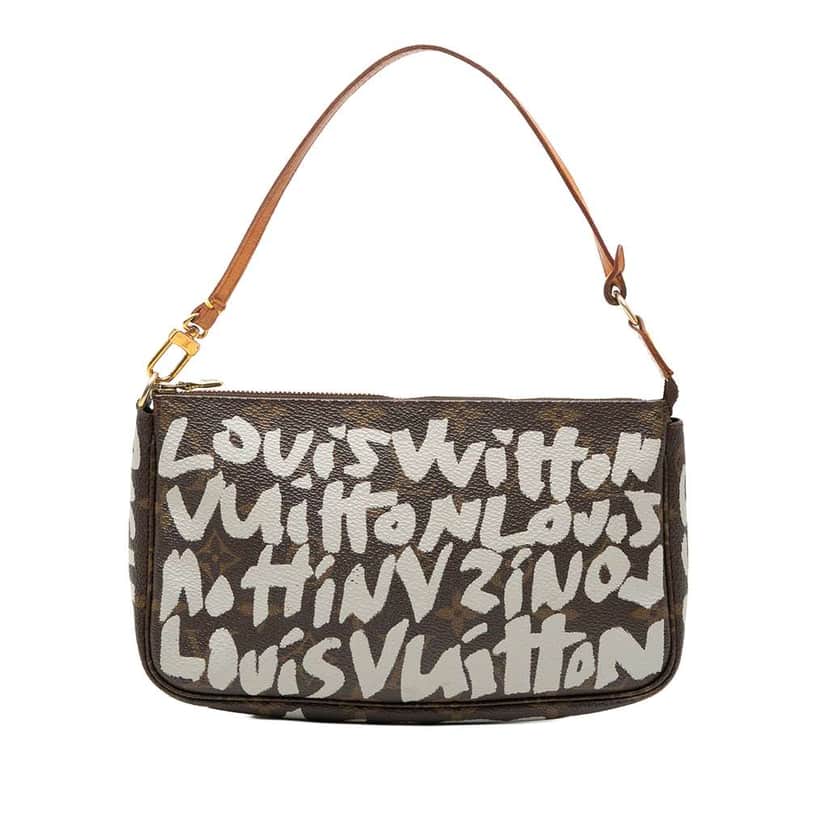 Louis Vuitton Stephen Sprouse Monogram Graffiti Pochette Accessoires Brown Very good condition - Front View