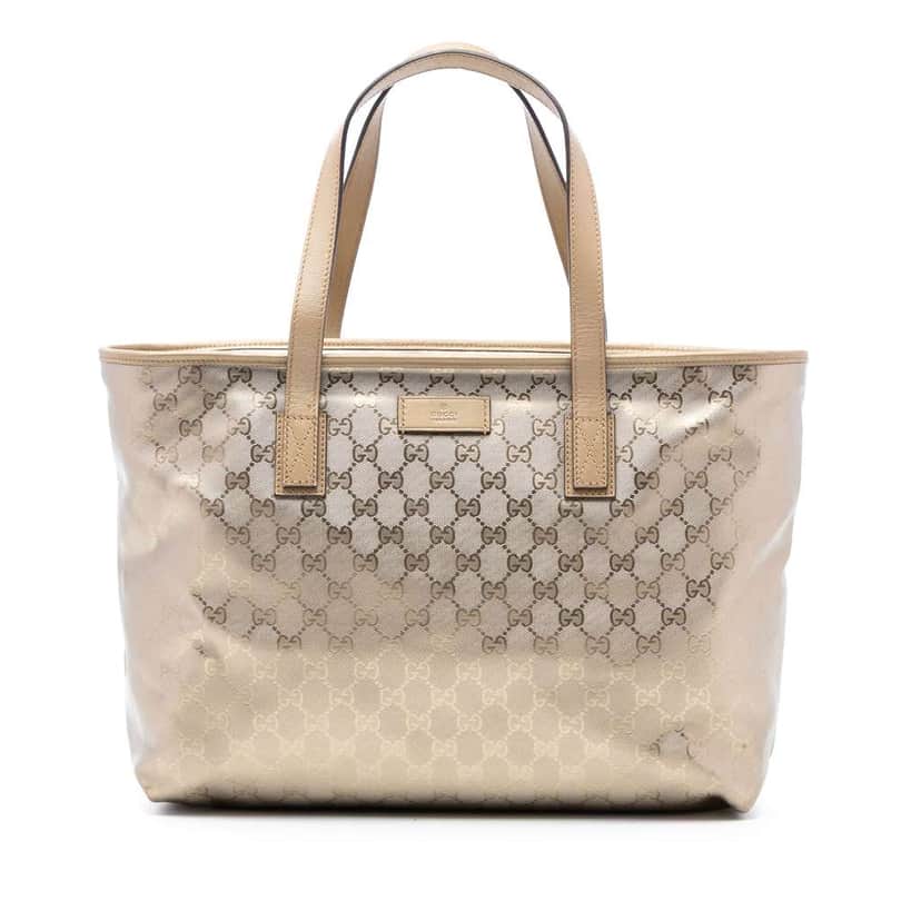 Gucci Medium GG Imprime Tote Gold Canvas Very good condition - Front View
