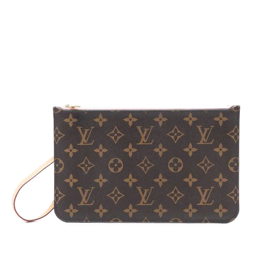Louis Vuitton Monogram Neverfull Pouch Brown Very good condition - Front View