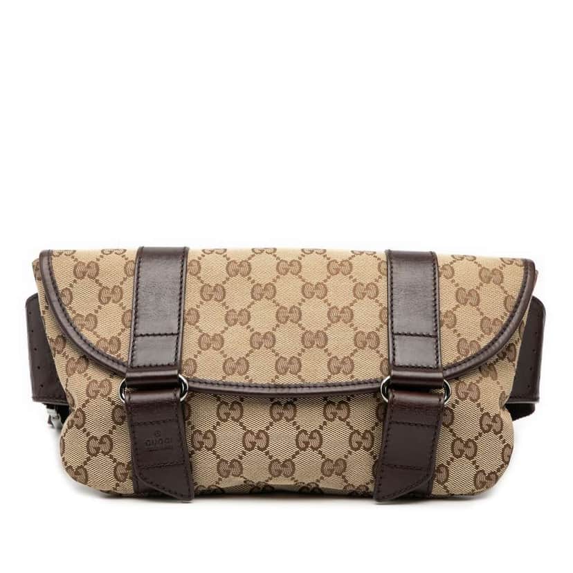 Gucci GG Canvas Belt Bag Brown Canvas Very good condition - Front View