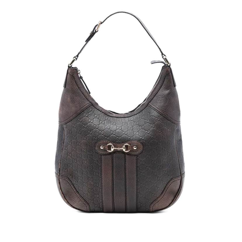 Gucci Guccissima Catherine Shoulder Bag Brown Leather Good condition - Front View